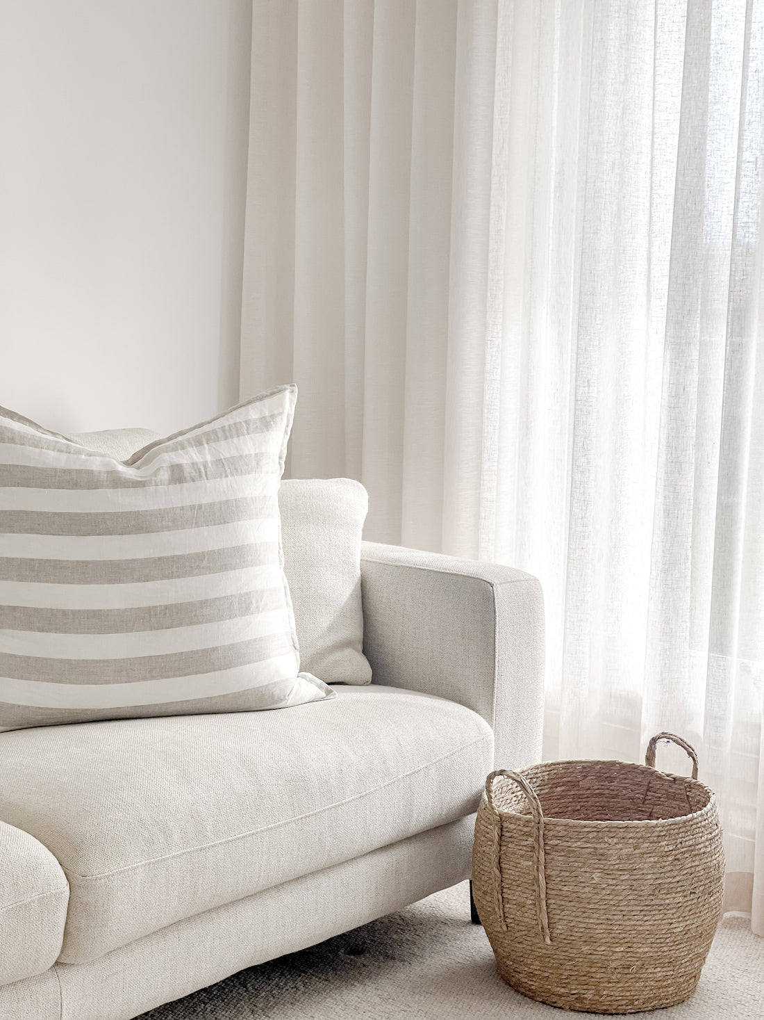 Cushion Cover | Euro | Natural Wide Stripe