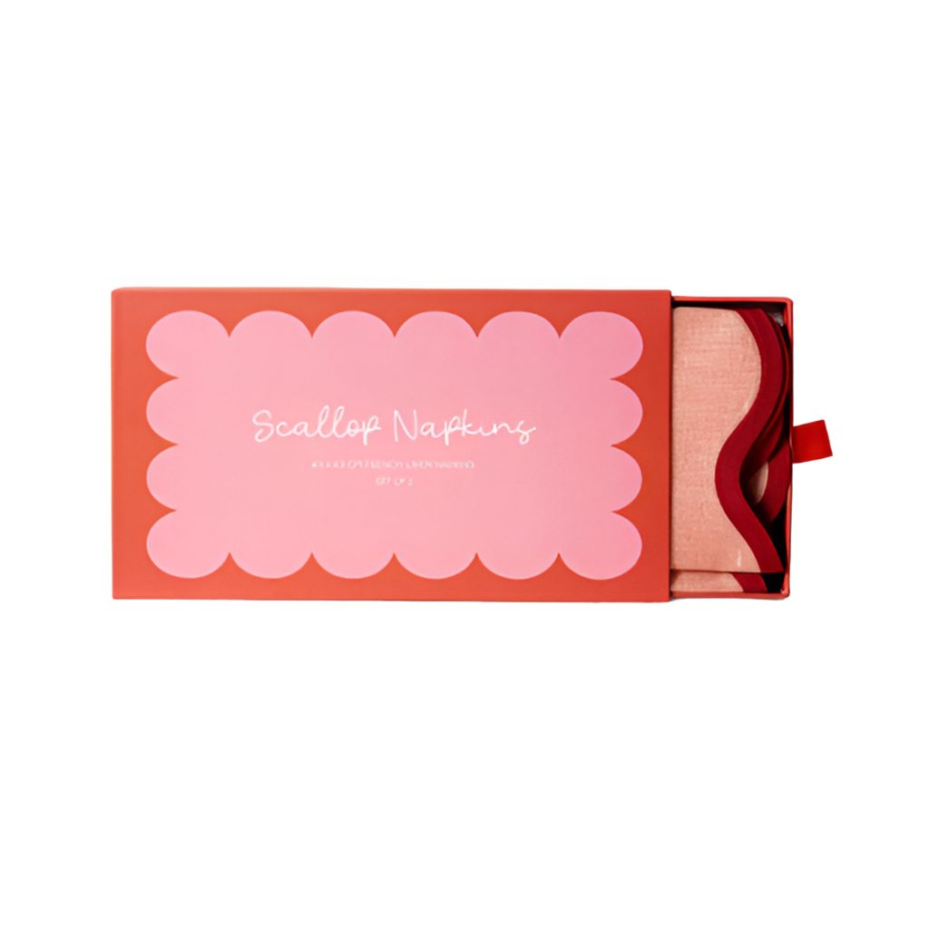 Scallop Napkins | Set of 2 | Raspberry-Guava