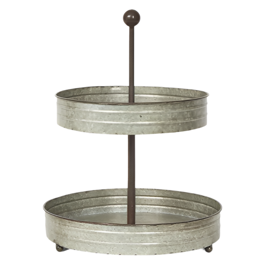 Lille Two Tier Stand | Galvanised Tin- Due end March