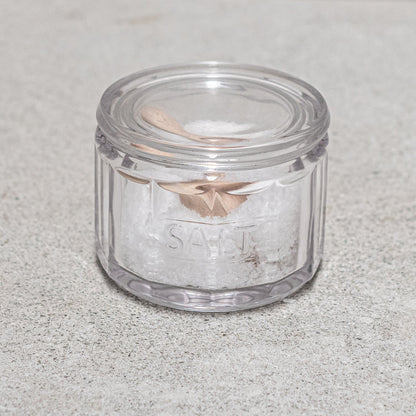 Glass Salt Pot with Wooden Scoop