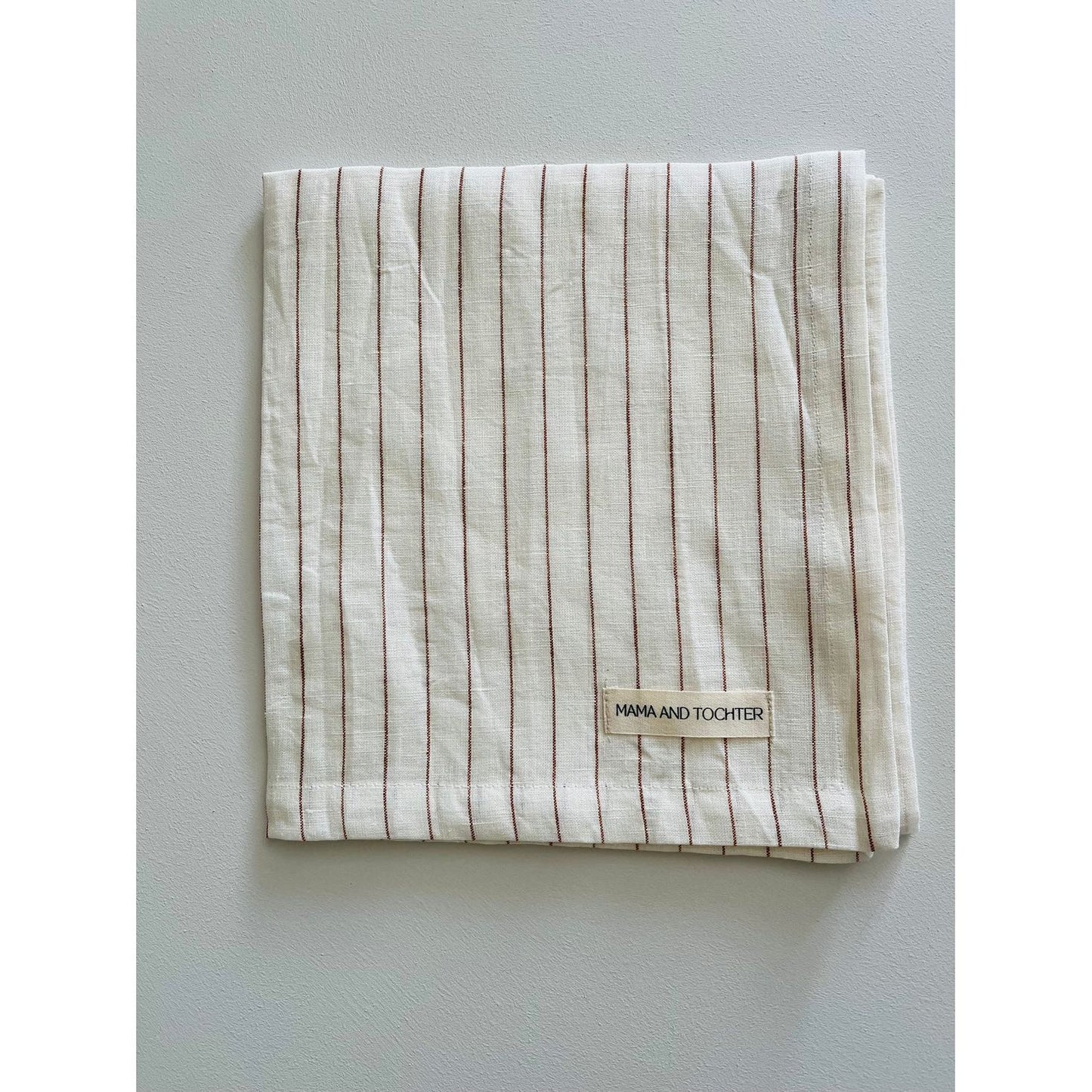 French Linen Tea Towel | Toffee Pin Stripe