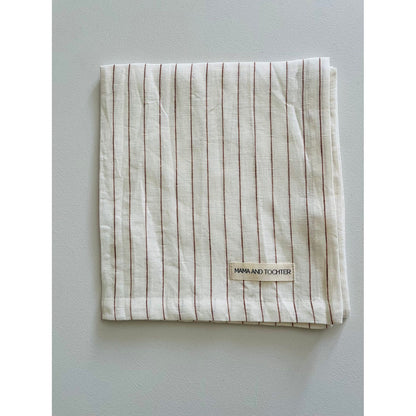French Linen Tea Towel | Toffee Pin Stripe