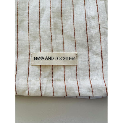 French Linen Tea Towel | Toffee Pin Stripe