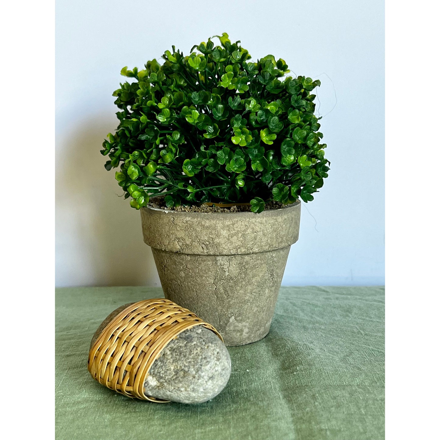 Paper Weight | Stone & Rattan
