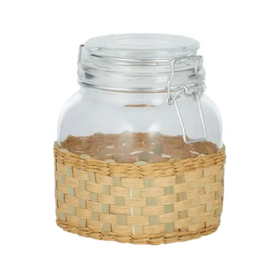 Kip Canister | Glass and Woven | Set of 2