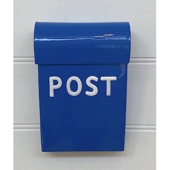 Galvanised Post Box | Medium Blue