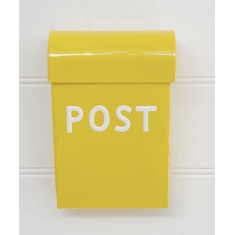 Galvanised Post Box | Medium Yellow