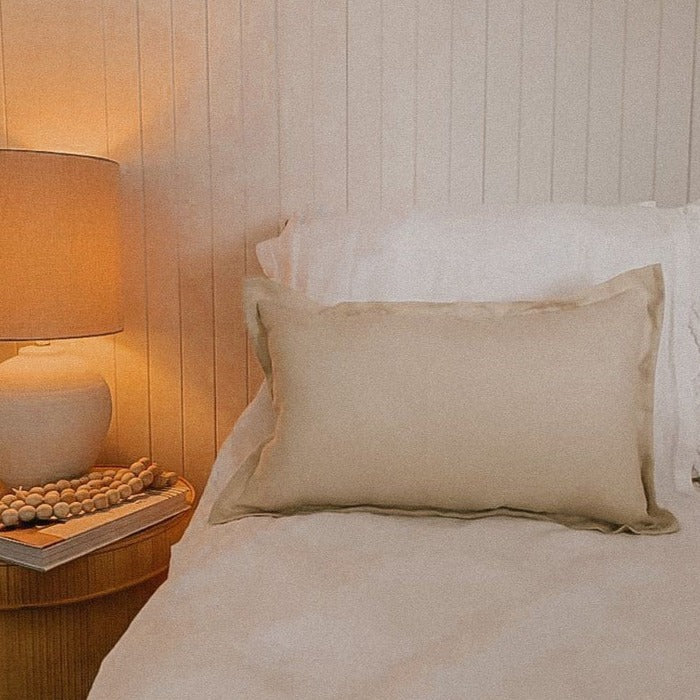 Lumbar Flange Cushion Cover | Linen | Oatmeal