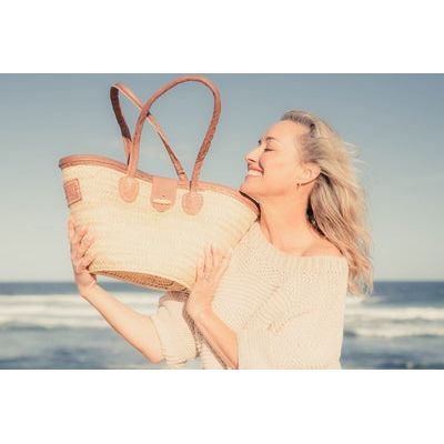French Market Toggle Basket | Dark Leather