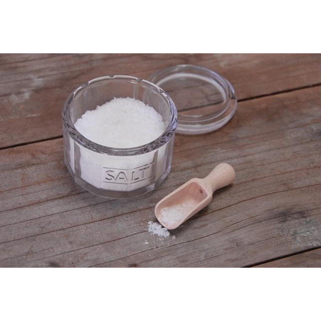 Glass Salt Pot with Wooden Scoop