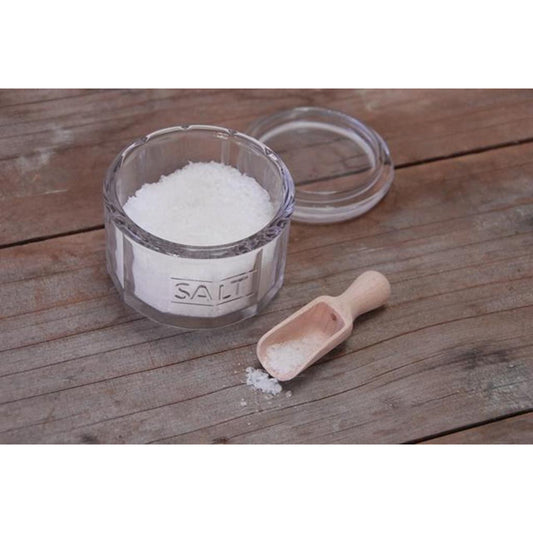 Glass Salt Pot with Wooden Scoop