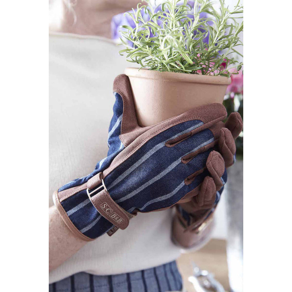Gardening Gloves | Navy Stripe