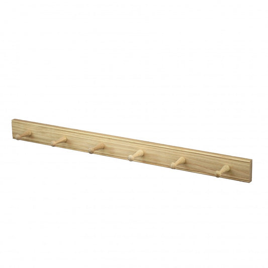 Oak Coat Hook Rail | 6 Peg
